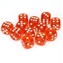 Recommended product: Chessex Translucent Orange with White 16mm D6 (12 Dice)