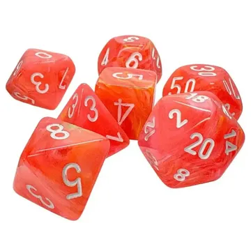 Chessex Festive Dahlia/White Luminary Polyhedral 7-Dice Set - slika proizvoda pod brojem: 1