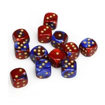 Chessex Gemini Blue Red with Gold 16mm D6 (12 Dice) - slika proizvoda pod brojem: 1