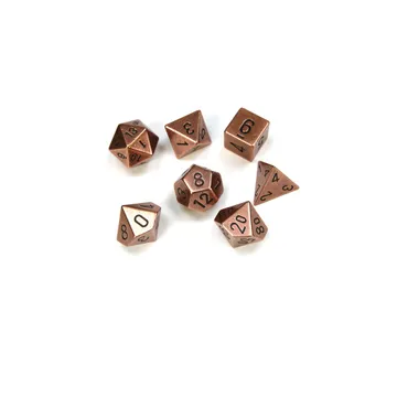 Chessex Solid Metal Copper Polyhedral 7-Die Set - image of product number: 1