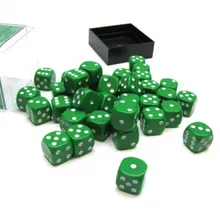 Recommended product: Chessex Opaque Green with White 12mm D6 Dice Blocks (36 Dice)