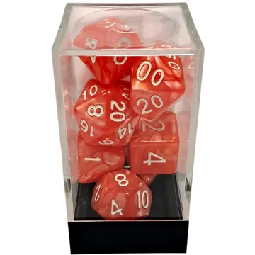 Kaissa Marble Orange with White 7-Dice Set - slika proizvoda pod brojem: 1