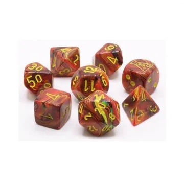 Chessex Vortex Underworld with Yellow 7-Dice Set (Lab Dice) - slika proizvoda pod brojem: 1