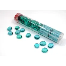 Recommended product: Chessex Crystal Teal Glass Stones Tube