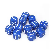 Recommended product: Chessex Opaque Blue with White 16mm D6 Dice Block (12 Dice)