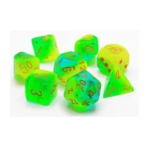 Preporučeni proizvod:  Chessex Gemini Luminary Plasma Green- Teal with Orange 7-Dice Set