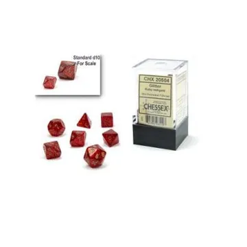 Chessex Mini Glitter Ruby with Gold 7-Dice Set - slika proizvoda pod brojem: 1