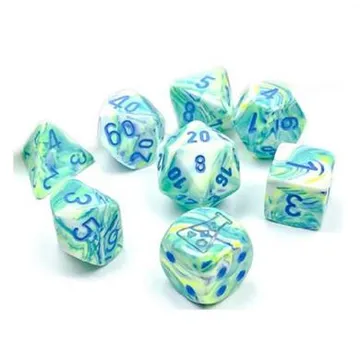 Chessex Festive Garden with Blue 7-Dice Set (Lab Dice)  - slika proizvoda pod brojem: 1