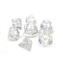 Recommended product: Chessex Translucent Clear with White
