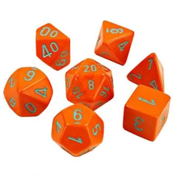 Chessex Heavy Orange with Turquoise 7-Dice Set (Lab Dice) - image of product number: 1