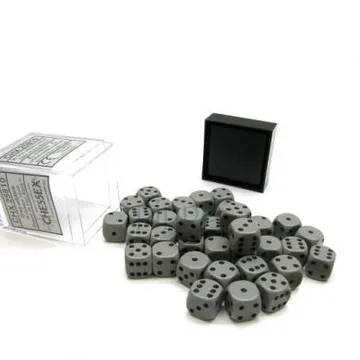 Chessex Opaque Grey with Black 12mm D6 (36 Dice) - slika proizvoda pod brojem: 1