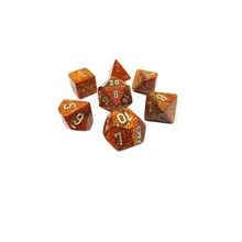 Recommended product: Chessex Mini Glitter Gold with Silver 7-Dice Set