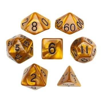Pearl Dice Set - Gold with Black - Kaissa - image of product number: 1