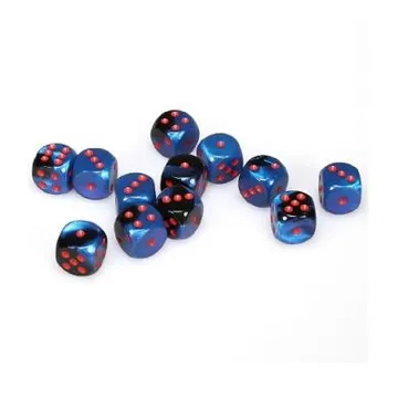 Chessex Gemini Black Starlight with Red 16mm D6 (12 Dice) - slika proizvoda pod brojem: 1