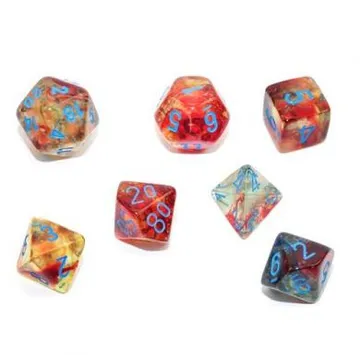 Chessex Nebula Primary with Blue 7-Dice Set Luminary - image of product number: 1