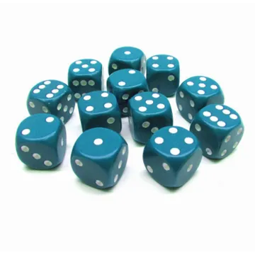 Chessex Opaque Light Blue with White 16mm D6 Dice Block (12 Dice) - slika proizvoda pod brojem: 1
