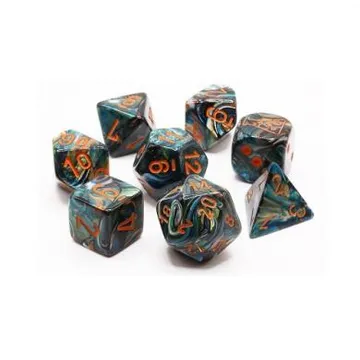 Chessex Lustrous Alpestris with Orange 7-Dice Set (Lab Dice) - slika proizvoda pod brojem: 1