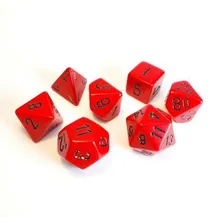Recommended product: Chessex Opaque Red with Black
