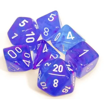 Chessex Nebula Aura/White Luminary Polyhedral 7-Dice Set - slika proizvoda pod brojem: 1