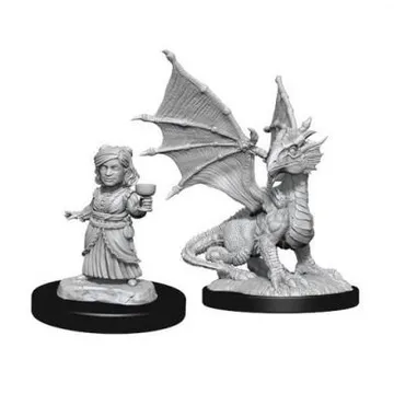 D&D Nolzur's Marvelous Miniatures Silver Dragon Wyrmling & Female Halfling - slika proizvoda pod brojem: 1