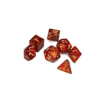 Recommended product: Chessex Mini Scarab Scarlet with Gold 7-Dice Set