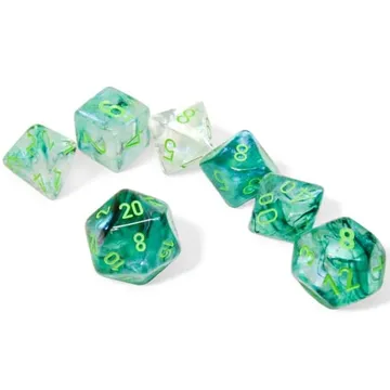 Chessex Borealis Kelp/Light Green Luminary Polyhedral 7-Dice Set - slika proizvoda pod brojem: 1