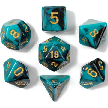Kaissa Dual Blue Black with Gold 7-Dice Set - slika proizvoda pod brojem: 1