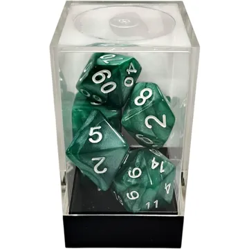 Kaissa Marble Green with White 7-Dice Set - image of product number: 1
