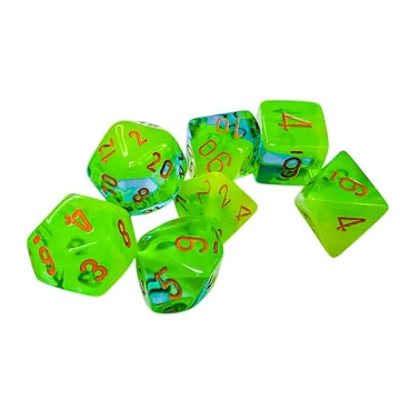Chessex Gemini Plasma Green-Tealorange Luminary Polyhedral 7-Dice Set - slika proizvoda pod brojem: 1