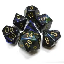 Recommended product: Chessex Lustrous Shadow with Gold