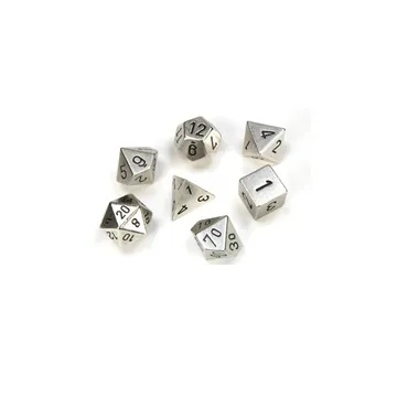 Chessex Solid Metal Silver Polyhedral 7-Die Set - slika proizvoda pod brojem: 1