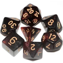 Recommended product: Kaissa Starry Red Black with Gold 7-Dice Set