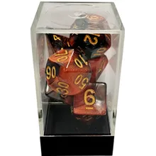 Recommended product: Kaissa Dual Red Black with Gold 7-Dice Set