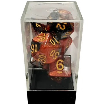 Kaissa Dual Red Black with Gold 7-Dice Set - image of product number: 1