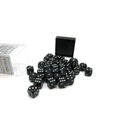 Recommended product: Chessex Opaque Black With White 12mm D6 (36 Dice)