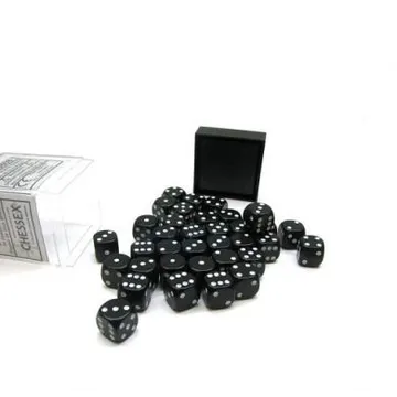 Chessex Opaque Black With White 12mm D6 (36 Dice) - slika proizvoda pod brojem: 1