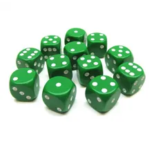 Recommended product: Chessex Opaque Green with White 16mm D6 Dice Block (12 Dice)