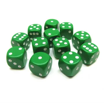 Chessex Opaque Green with White 16mm D6 Dice Block (12 Dice) - slika proizvoda pod brojem: 1