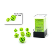 Preporučeni proizvod:  Chessex Mini Vortex Bright Green with Black 7-Dice Set