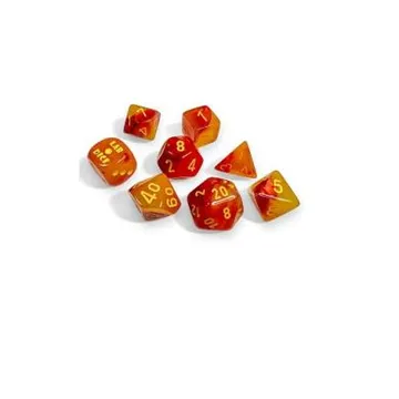 Chessex Gemini Gellow Red with Yellow 7-Dice Set with bonus die (Lab Dice) - image of product number: 1