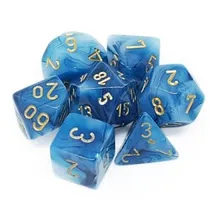 Recommended product: Chessex Phantom Teal with Gold