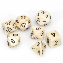 Recommended product: Chessex Marble Ivory with Black