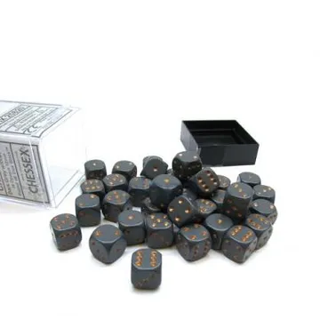 Chessex Opaque Dark Grey with Copper 12mm D6 (36 Dice) - image of product number: 1
