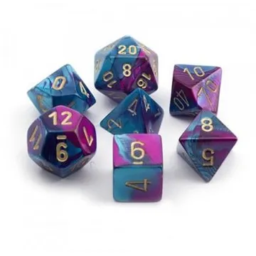 Chessex Gemini Blue Purple with Gold 7-Dice Set - image of product number: 1