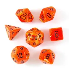 Recommended product: Chessex Vortex Orange with Black
