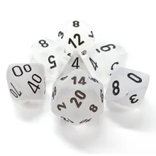 Recommended product: Chessex Frosted Clear with Black