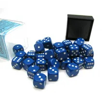 Recommended product: Chessex Opaque Blue with White 12mm D6 Dice Blocks (36 Dice)