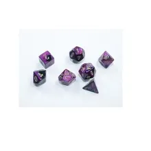 Recommended product: Chessex Mini Gemini Black Purple with Gold 7-Dice Set