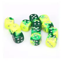 Preporučeni proizvod:  Chessex Gemini Green Yellow with Silver 16mm D6 (12 Dice)