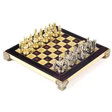 Preporučeni proizvod: Byzantine Metal Chess set with Gold & Bronze Chessmen & 20cm Chessboard in Red